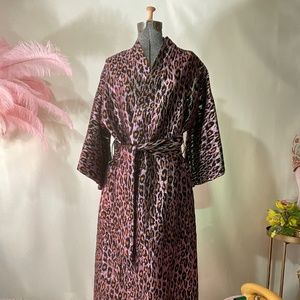 La Vie Style House Leopard Housecoat/Robe or Wrap Dress